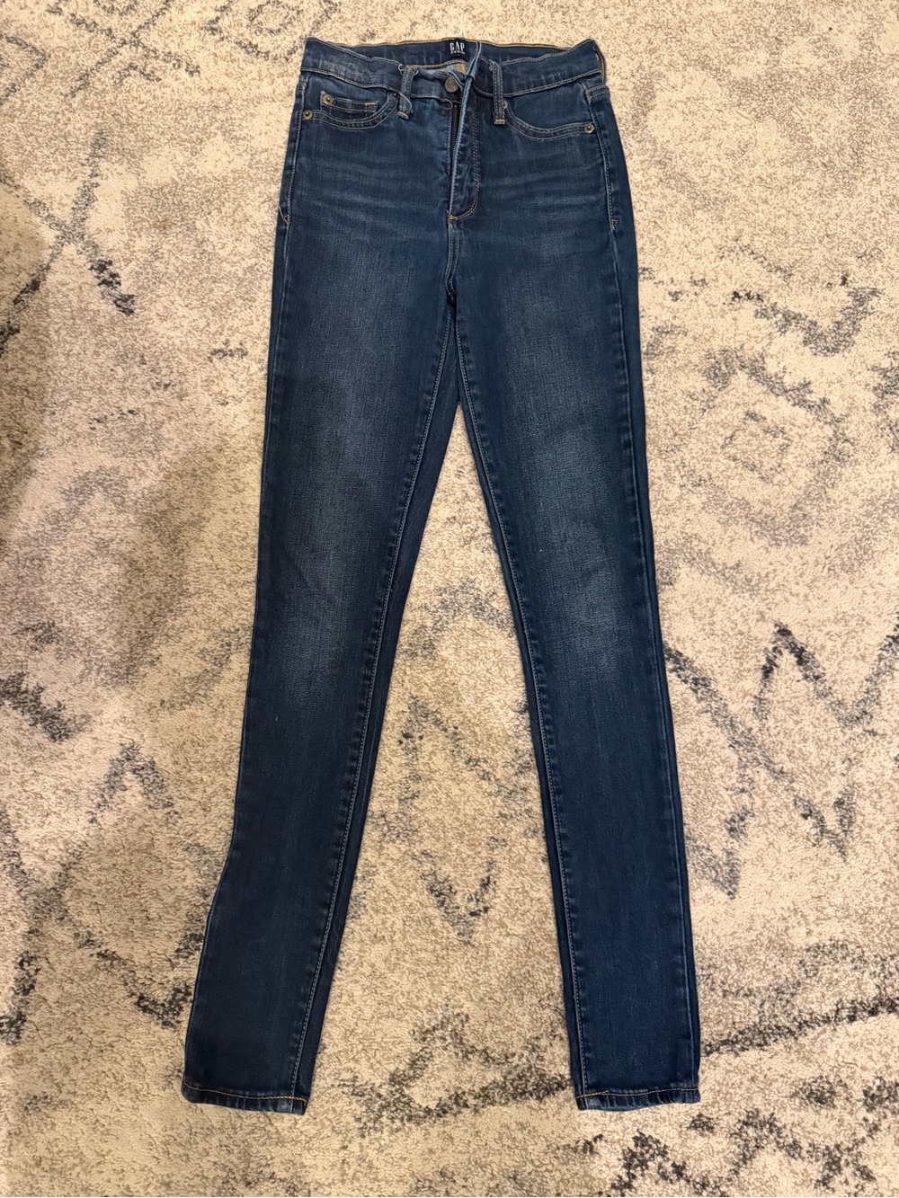 GAP Indigo High-Rise Skinny Jeans - Deep Blue Wash